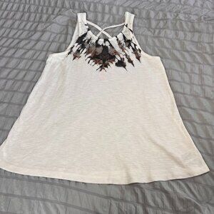 Y2K Xhilaration Womens Sleepwear Size L White with Boho Pattern With Back Detail